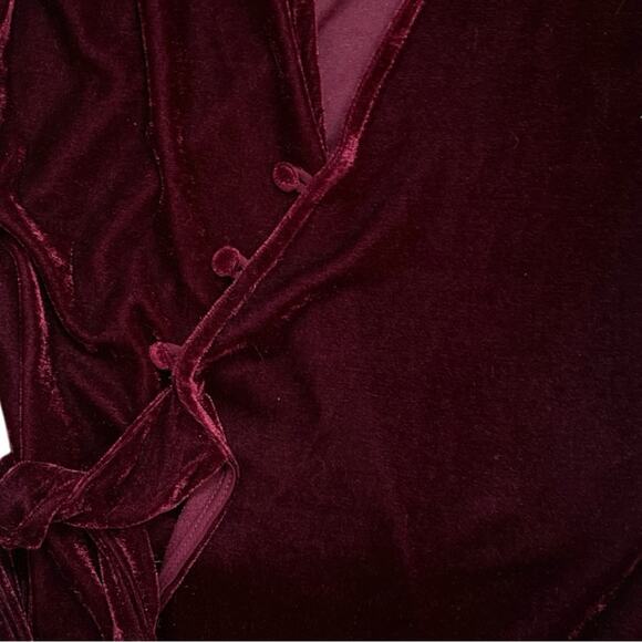 Privacy Please Velvet Merlot Wrap Maxi Dress Size XS Holiday - Picture 7 of 11